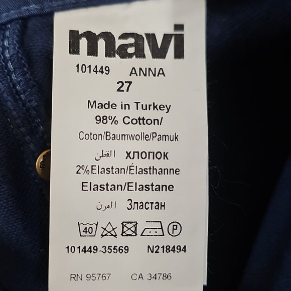 Mavi 'Anna' Denim Jogger Jeans  Dark Wash Blue Size 27 NWT - Picture 12 of 13